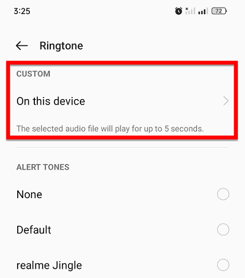 Choose custom ringtone for Instagram notifications