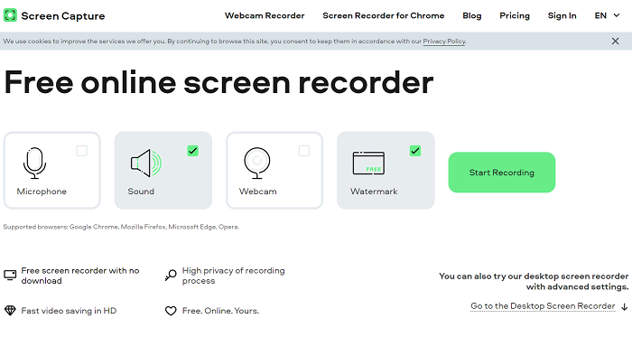 ScreenCapture free online screen recorder