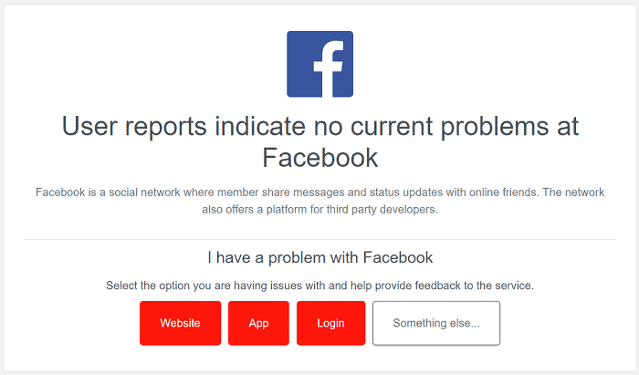 Check Facebook Server Status