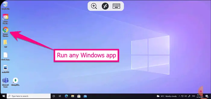 Double-tap to open Windows program on phone
