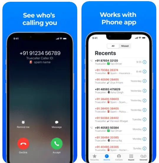 Use Truecaller to see blocked contacts missed calls