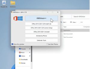 launching the kmsauto activator 
