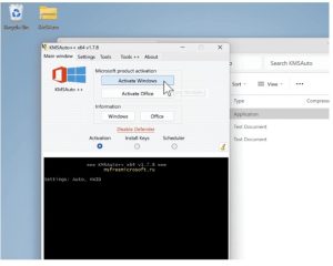 launching Windows activation 

