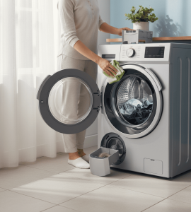washing machine drum and filter cleaning